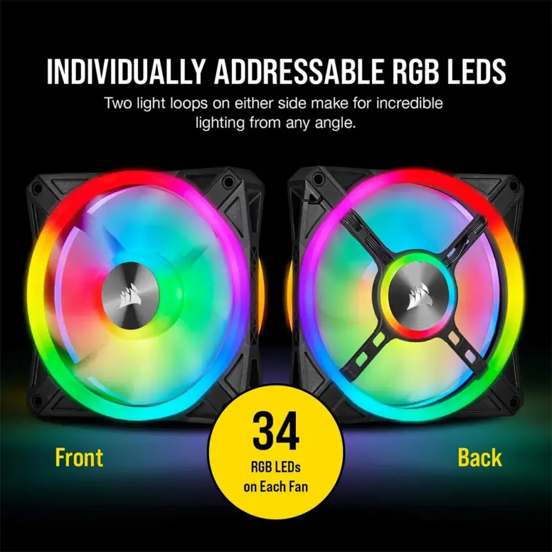 Ventulateur de boitier Corsair QL Series QL120 RGB maxgaming maroc pcgamer 2