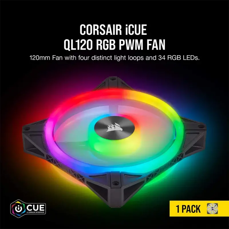 Ventulateur de boitier Corsair QL Series QL120 RGB maxgaming maroc pcgamer 3