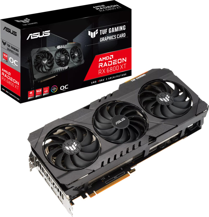 carte graphique asus tuf gaming radeon rx 6800 xt tuf rx6800xt o16g gaming 90yv0fl1 m0nm00